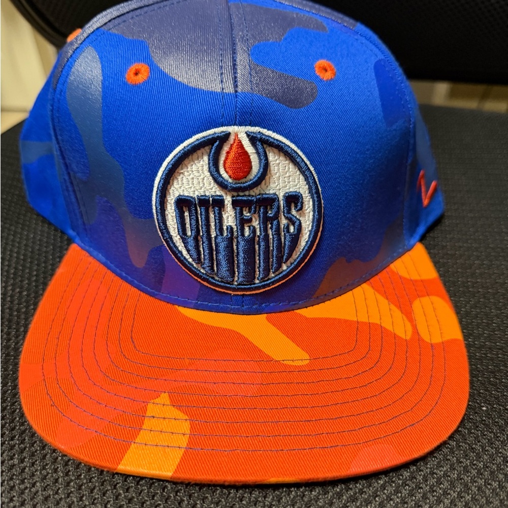 Edmonton Oilers Zephyr Blue and Black Baseball Cap
